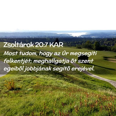 Picture 02 - Zsoltárok 20:7 KAR - Most tudom, hogy az Úr megsegíti felkentjét; - Bible Verse Picture