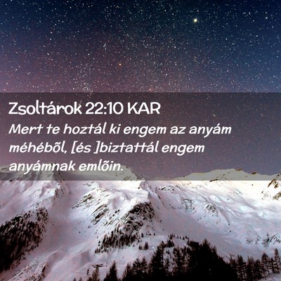 Picture 02 - Zsoltárok 22:10 KAR - Mert te hoztál ki engem az anyám méhébõl, - Bible Verse Picture