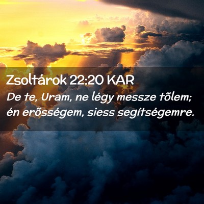 Picture 02 - Zsoltárok 22:20 KAR - De te, Uram, ne légy messze tõlem; én - Bible Verse Picture
