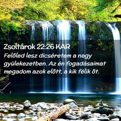 Picture 02 - Zsoltárok 22:26 KAR - Felõled lesz dicséretem a nagy gyülekezetben. - Bible Verse Picture