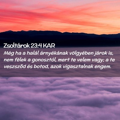 Picture 02 - Zsoltárok 23:4 KAR - Még ha a halál árnyékának völgyében járok - Bible Verse Picture