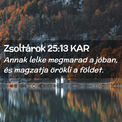 Picture 02 - Zsoltárok 25:13 KAR - Annak lelke megmarad a jóban, és magzatja - Bible Verse Picture
