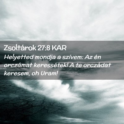 Picture 02 - Zsoltárok 27:8 KAR - Helyetted mondja a szívem: Az én orczámat - Bible Verse Picture