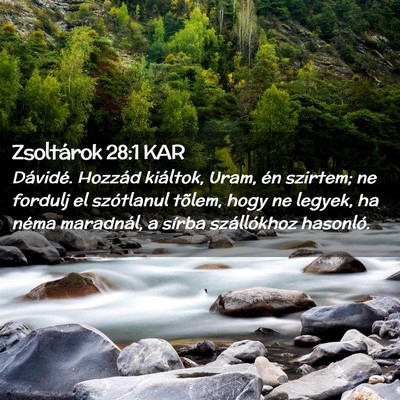 Picture 02 - Zsoltárok 28:1 KAR - Dávidé. Hozzád kiáltok, Uram, én szirtem; ne - Bible Verse Picture