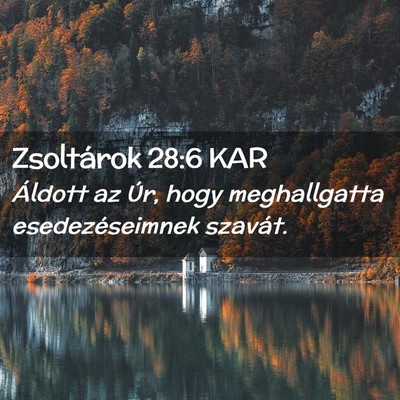 Picture 02 - Zsoltárok 28:6 KAR - Áldott az Úr, hogy meghallgatta esedezéseimnek - Bible Verse Picture