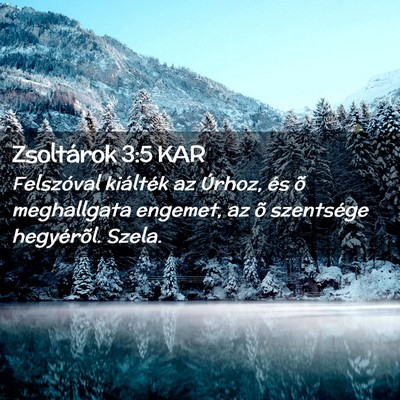 Picture 02 - Zsoltárok 3:5 KAR - Felszóval kiálték az Úrhoz, és õ - Bible Verse Picture