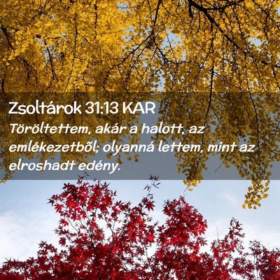 Picture 02 - Zsoltárok 31:13 KAR - Töröltettem, akár a halott, az emlékezetbõl; - Bible Verse Picture