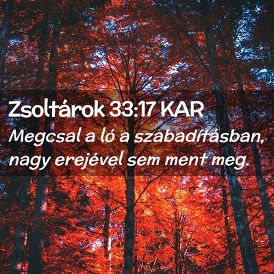 Picture 02 - Zsoltárok 33:17 KAR - Megcsal a ló a szabadításban, nagy erejével - Bible Verse Picture