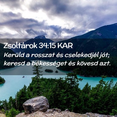 Picture 02 - Zsoltárok 34:15 KAR - Kerüld a rosszat és cselekedjél jót; keresd a - Bible Verse Picture