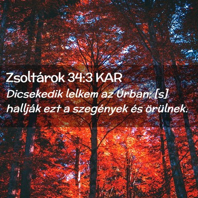 Picture 02 - Zsoltárok 34:3 KAR - Dicsekedik lelkem az Úrban; [s] hallják ezt a - Bible Verse Picture