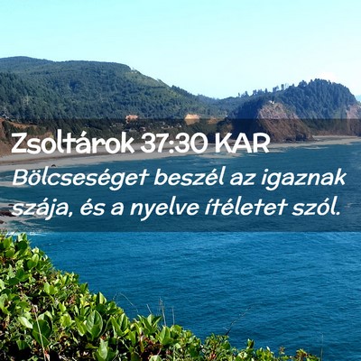 Picture 02 - Zsoltárok 37:30 KAR - Bölcseséget beszél az igaznak szája, és a - Bible Verse Picture