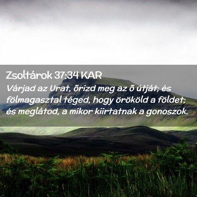 Picture 02 - Zsoltárok 37:34 KAR - Várjad az Urat, õrizd meg az õ útját; és - Bible Verse Picture