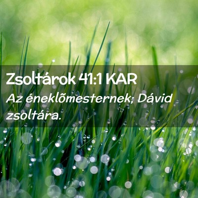 Picture 02 - Zsoltárok 41:1 KAR - Az éneklõmesternek; Dávid - Bible Verse Picture