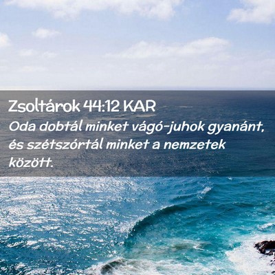 Picture 02 - Zsoltárok 44:12 KAR - Oda dobtál minket vágó-juhok gyanánt, és - Bible Verse Picture
