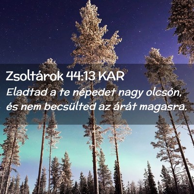 Picture 02 - Zsoltárok 44:13 KAR - Eladtad a te népedet nagy olcsón, és nem - Bible Verse Picture