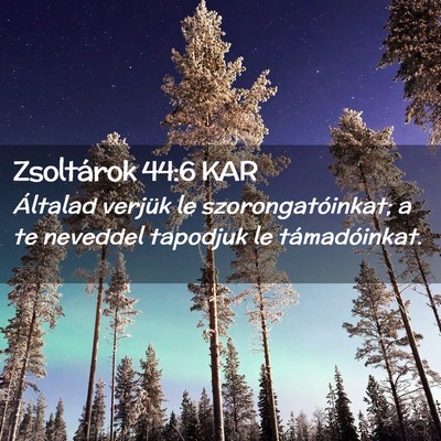 Picture 02 - Zsoltárok 44:6 KAR - Általad verjük le szorongatóinkat; a te - Bible Verse Picture
