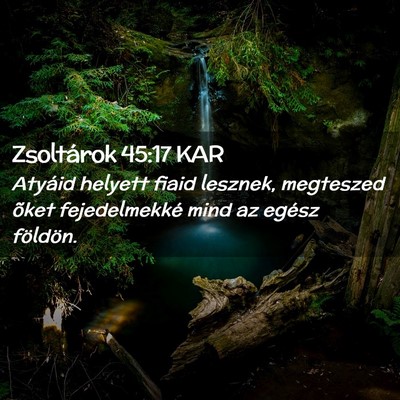 Picture 02 - Zsoltárok 45:17 KAR - Atyáid helyett fiaid lesznek, megteszed õket - Bible Verse Picture
