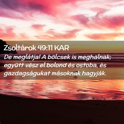 Picture 02 - Zsoltárok 49:11 KAR - De meglátja! A bölcsek is meghalnak; együtt - Bible Verse Picture