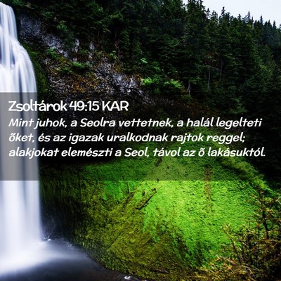 Picture 02 - Zsoltárok 49:15 KAR - Mint juhok, a Seolra vettetnek, a halál - Bible Verse Picture