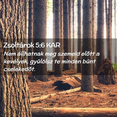 Picture 02 - Zsoltárok 5:6 KAR - Nem állhatnak meg szemeid elõtt a kevélyek, - Bible Verse Picture