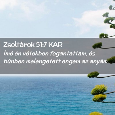 Picture 02 - Zsoltárok 51:7 KAR - Ímé én vétekben fogantattam, és bûnben - Bible Verse Picture