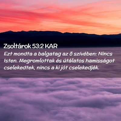 Picture 02 - Zsoltárok 53:2 KAR - Ezt mondta a balgatag az õ szívében: Nincs - Bible Verse Picture
