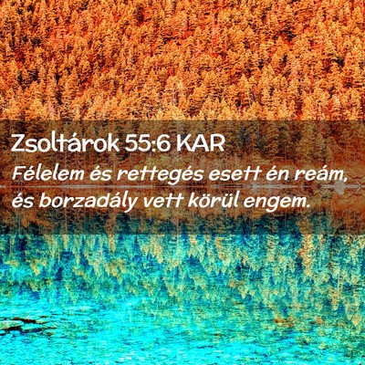 Picture 02 - Zsoltárok 55:6 KAR - Félelem és rettegés esett én reám, és - Bible Verse Picture