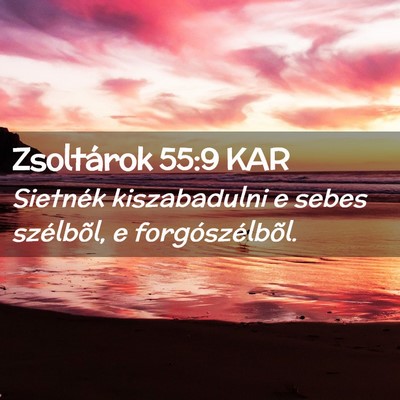 Picture 02 - Zsoltárok 55:9 KAR - Sietnék kiszabadulni e sebes szélbõl, e - Bible Verse Picture