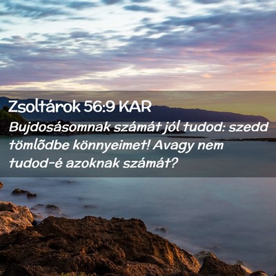 Picture 02 - Zsoltárok 56:9 KAR - Bujdosásomnak számát jól tudod: szedd - Bible Verse Picture