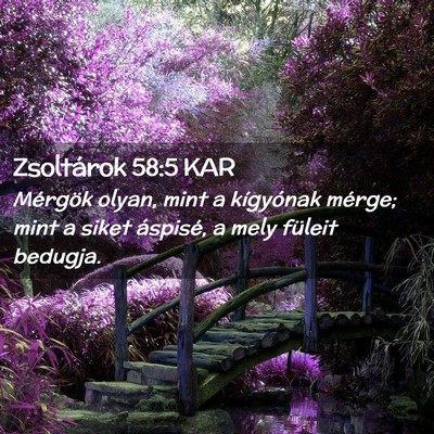Picture 02 - Zsoltárok 58:5 KAR - Mérgök olyan, mint a kígyónak mérge; mint a - Bible Verse Picture