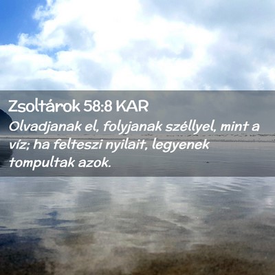 Picture 02 - Zsoltárok 58:8 KAR - Olvadjanak el, folyjanak széllyel, mint a víz; - Bible Verse Picture