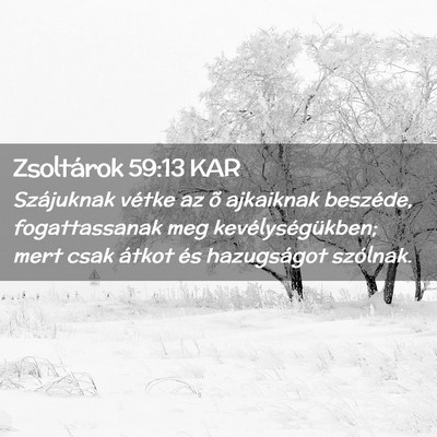 Picture 02 - Zsoltárok 59:13 KAR - Szájuknak vétke az õ ajkaiknak beszéde, - Bible Verse Picture