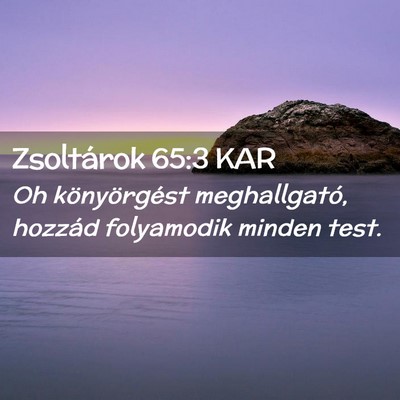 Picture 02 - Zsoltárok 65:3 KAR - Oh könyörgést meghallgató, hozzád folyamodik - Bible Verse Picture