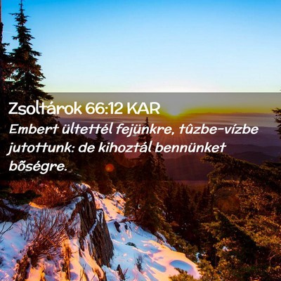 Picture 02 - Zsoltárok 66:12 KAR - Embert ültettél fejünkre, tûzbe-vízbe - Bible Verse Picture