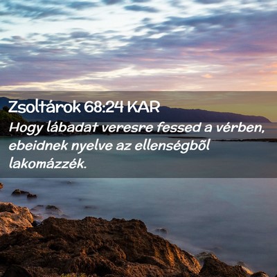 Picture 02 - Zsoltárok 68:24 KAR - Hogy lábadat veresre fessed a vérben, ebeidnek - Bible Verse Picture