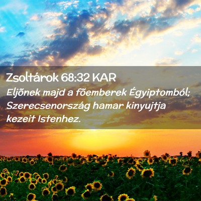 Picture 02 - Zsoltárok 68:32 KAR - Eljõnek majd a fõemberek Égyiptomból; - Bible Verse Picture