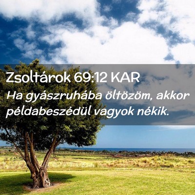 Picture 02 - Zsoltárok 69:12 KAR - Ha gyászruhába öltözöm, akkor - Bible Verse Picture