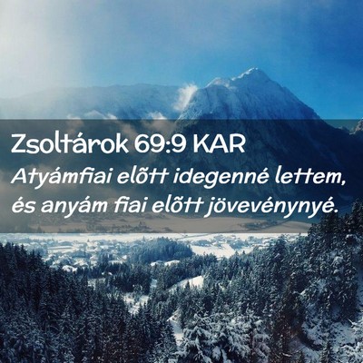 Picture 02 - Zsoltárok 69:9 KAR - Atyámfiai elõtt idegenné lettem, és anyám - Bible Verse Picture