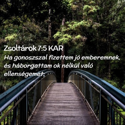 Picture 02 - Zsoltárok 7:5 KAR - Ha gonoszszal fizettem jó emberemnek, és - Bible Verse Picture