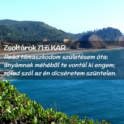 Picture 02 - Zsoltárok 71:6 KAR - Reád támaszkodom születésem óta; anyámnak - Bible Verse Picture