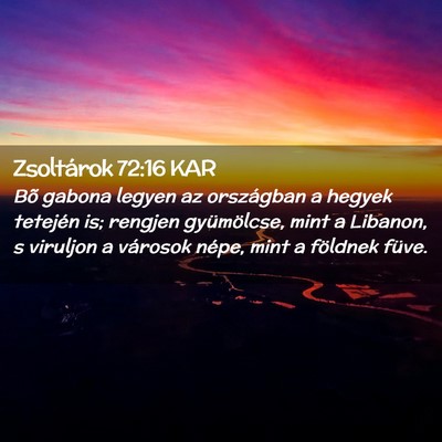 Picture 02 - Zsoltárok 72:16 KAR - Bõ gabona legyen az országban a hegyek tetején - Bible Verse Picture