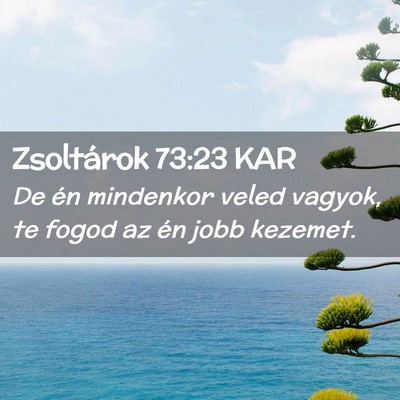 Picture 02 - Zsoltárok 73:23 KAR - De én mindenkor veled vagyok, te fogod az én - Bible Verse Picture