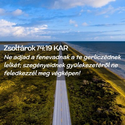 Picture 02 - Zsoltárok 74:19 KAR - Ne adjad a fenevadnak a te gerliczédnek lelkét; - Bible Verse Picture