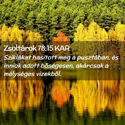 Picture 02 - Zsoltárok 78:15 KAR - Sziklákat hasított meg a pusztában, és inniok - Bible Verse Picture