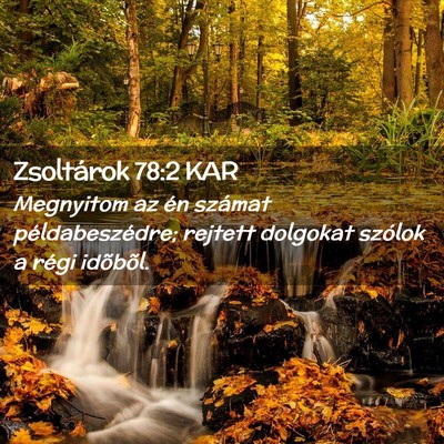 Picture 02 - Zsoltárok 78:2 KAR - Megnyitom az én számat példabeszédre; rejtett - Bible Verse Picture