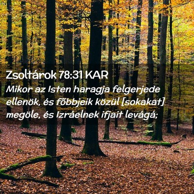 Picture 02 - Zsoltárok 78:31 KAR - Mikor az Isten haragja felgerjede ellenök, és - Bible Verse Picture