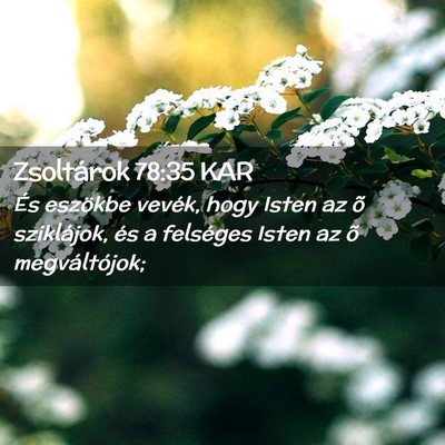 Picture 02 - Zsoltárok 78:35 KAR - És eszökbe vevék, hogy Isten az õ sziklájok, - Bible Verse Picture