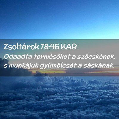 Picture 02 - Zsoltárok 78:46 KAR - Odaadta termésöket a szöcskének, s munkájuk - Bible Verse Picture
