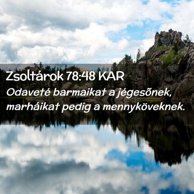 Picture 02 - Zsoltárok 78:48 KAR - Odaveté barmaikat a jégesõnek, marháikat - Bible Verse Picture