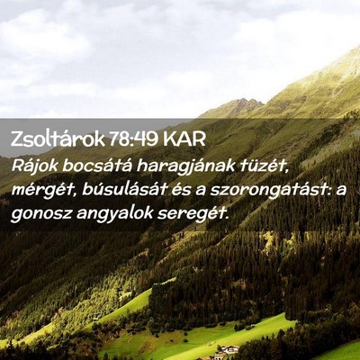 Picture 02 - Zsoltárok 78:49 KAR - Rájok bocsátá haragjának tüzét, mérgét, - Bible Verse Picture